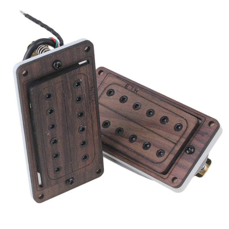 Yibuy 50/52mm Rose Wood Electric Guitar Pickups & Black Screws & Wrench Set of 2