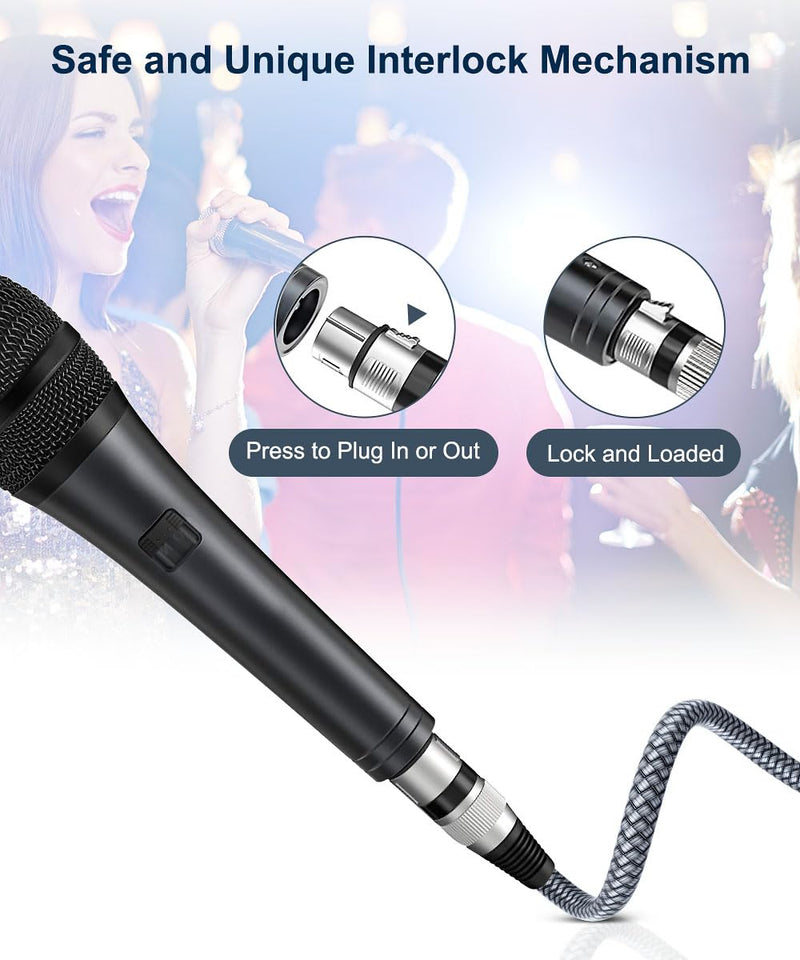 [AUSTRALIA] - Elebase XLR Microphone Cable 2 Pack 20 Feet,XLR Male to Female Mic Cord,3-pin Balanced Shielded Cables Wire,for Amplifier Mixer,Recording Studio,Speaker Systems,Foot,FT 6M/20FT GRAY 