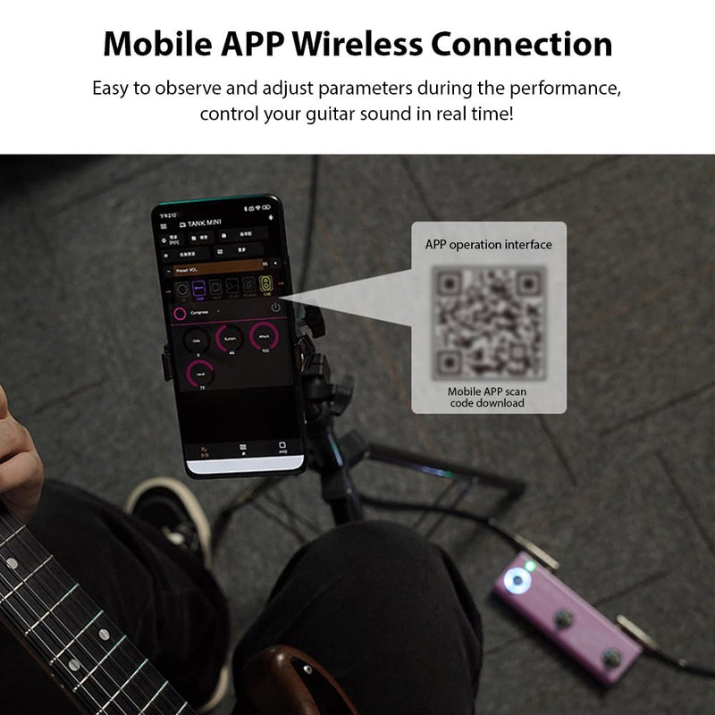 Multi Effects Guitar Pedal 21 Built-in Presets Comprehensive Effect Modules BT Accompaniment True Bypass Noise Reduction/Boost/Compression Effect Portable Electric Guitar Effect Pedal