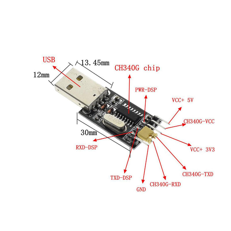 20-Pack CH340 USB to TTL Module, STC Download Adapter | Supports USB to RS232 conversion, stable signal conversion, for STC microcontroller programming
