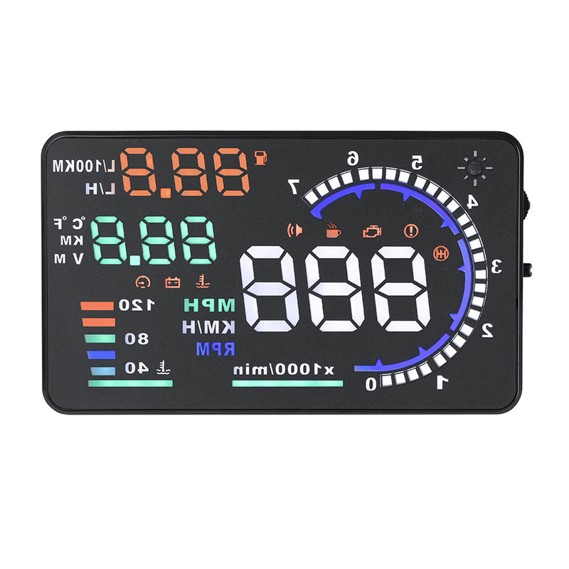 Majatou Car HUD, A8 5.5 Inches Head up Display Windshield Screen Display Head up Display for Car to Display a Huge Range of Car Statistics with OBDII or EUOBD Interface Plug (A8)