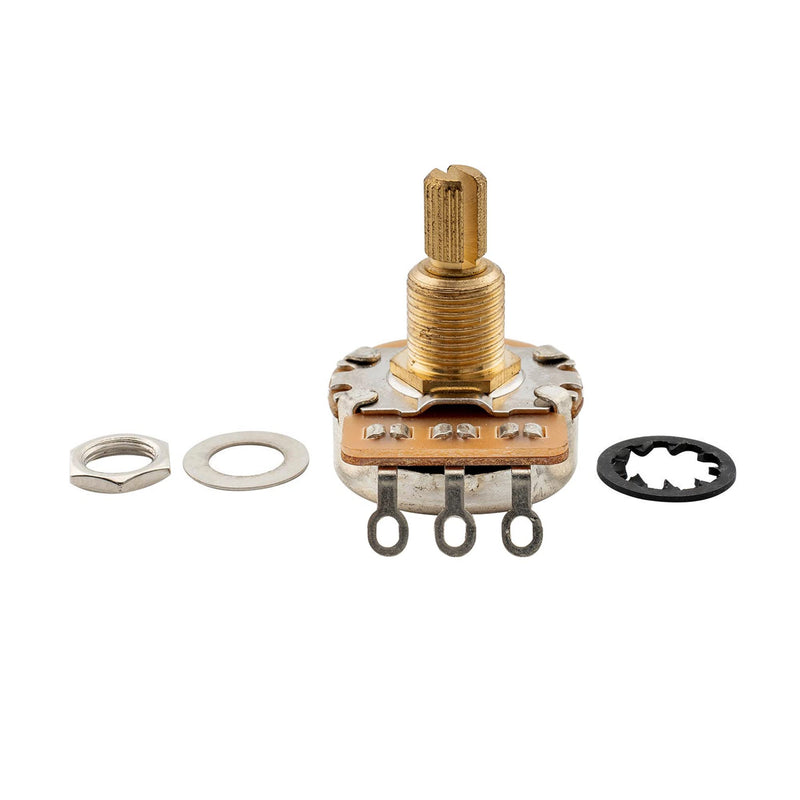 Musiclily Pro HD A25K Pots Brass Standard Split Shaft 3/8 Inch Audio Taper Potentiometers for Active Pickups Electric Guitar Bass (Set of 10) A25K 3/8 inch