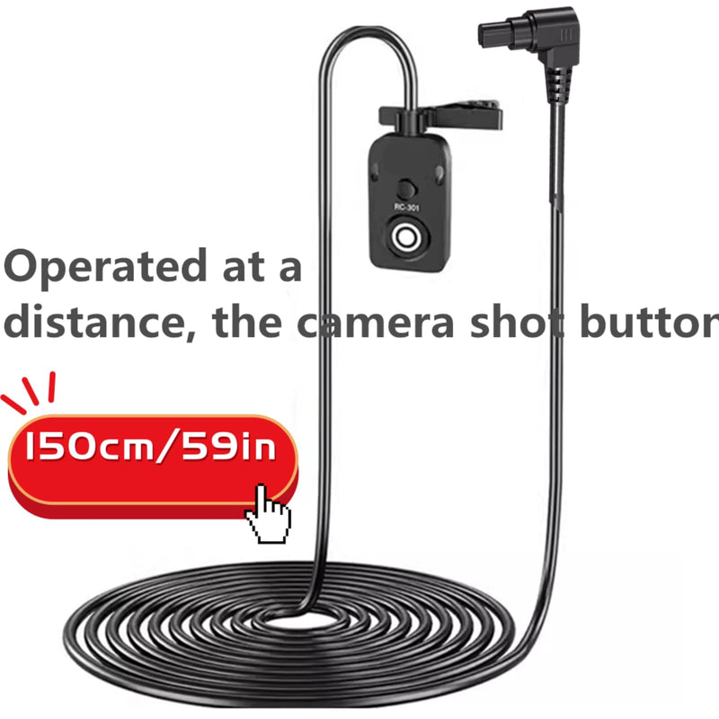 Shutter Release Cable Compatible for Canon Cameras Replaces RS-80N3 R5C、R5、1DX Mark II、1Ds II、1Ds III、5D、5D Mark II、5D Mark III、5D Mark IV、5DS、5DSR、6D、6D Mark II、7D、7D Mark II Remote Shutter Switch