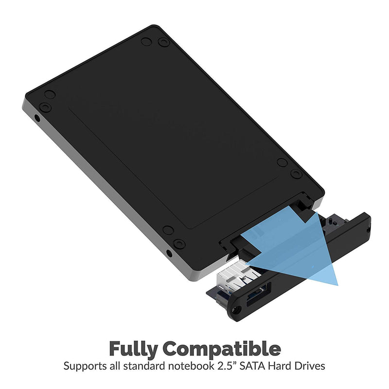 SABRENT Ultra Slim USB 3.0 to 2.5-Inch SATA External Aluminum Hard Drive Enclosure [Black] (EC-UK30) black
