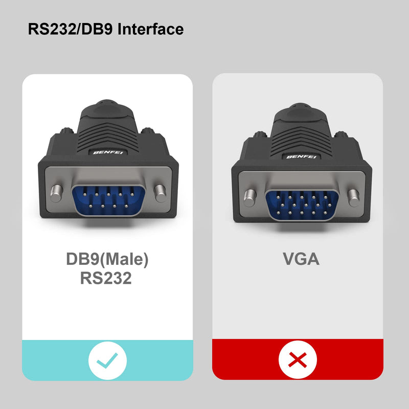 USB to Serial Adapter, BENFEI USB to RS-232 Male (9-pin) DB9 Serial Cable, Prolific Chipset, Windows 10/8.1/8/7, Mac OS X 10.6 and Above, 1.8M