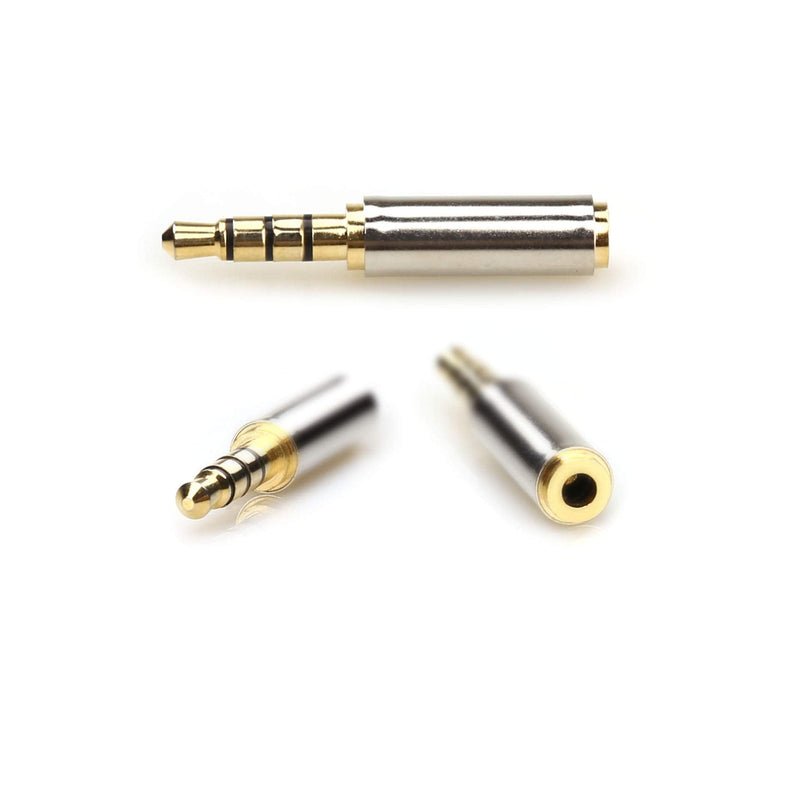 LEOU 3.5mm Male to 2.5mm Female and 2.5mm Male to 3.5mm Female Audio Headphone Adapter Headset Converter 3 Ring Gold Plated Jack Plug Stereo -2PCS
