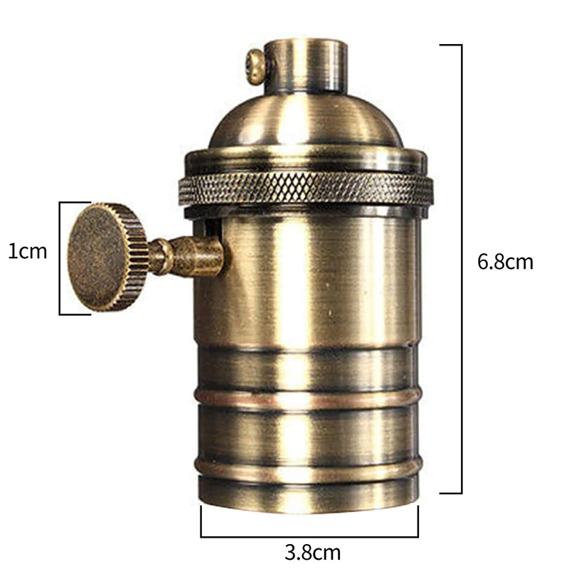 [AUSTRALIA] - Telituny Vintage Solid Lamp Holder, Vintage Lamp Holder E26/E27 Antique Lamp Holder with On/Off Switch Pendant Light Socket for Edison Screw Bulb, DIY Wall Table Ceiling Lamp 
