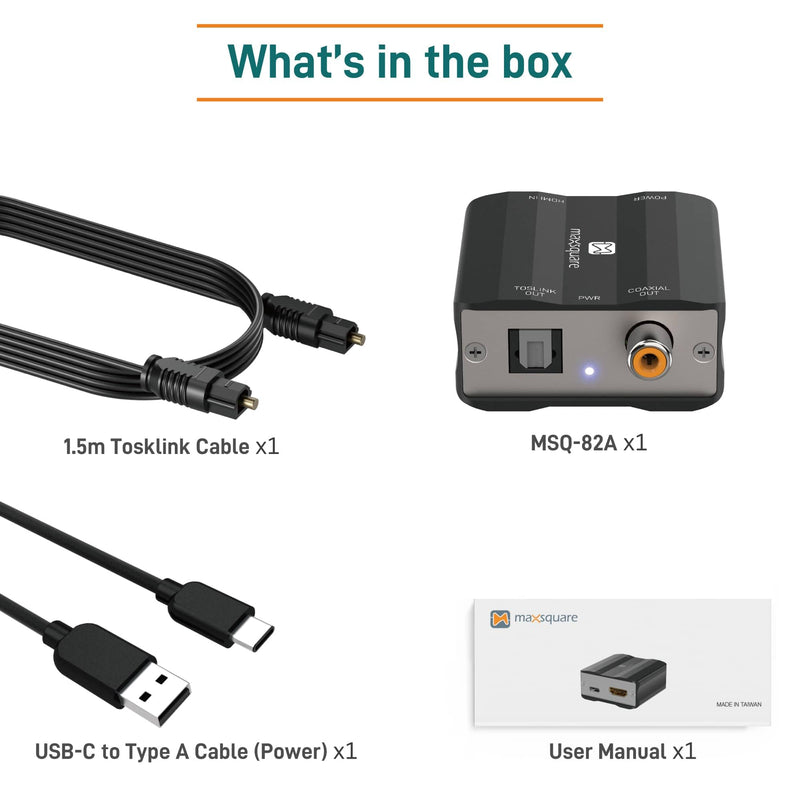 eARC/ARC HDMI to Optical/Coaxial Audio Extractor, eARC/ARC Audio Converter, Aluminum Case, Supports PCM2.0 Dolby5.1 DTS5.1 for TV Soundbar, Headphone, Amplifier, Home Theater, TAA Compliant