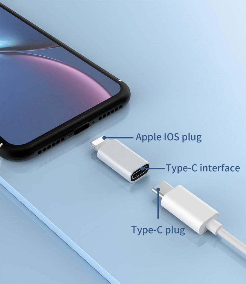 zoyuzan 3Pack USB C Female to Lightning Male Adapter for iPhone 12/11/8 X XR/XS/SE/7Plus/Pro Max Ipad Air Mini Type Compatible with Charging Support Data Transmission Connect