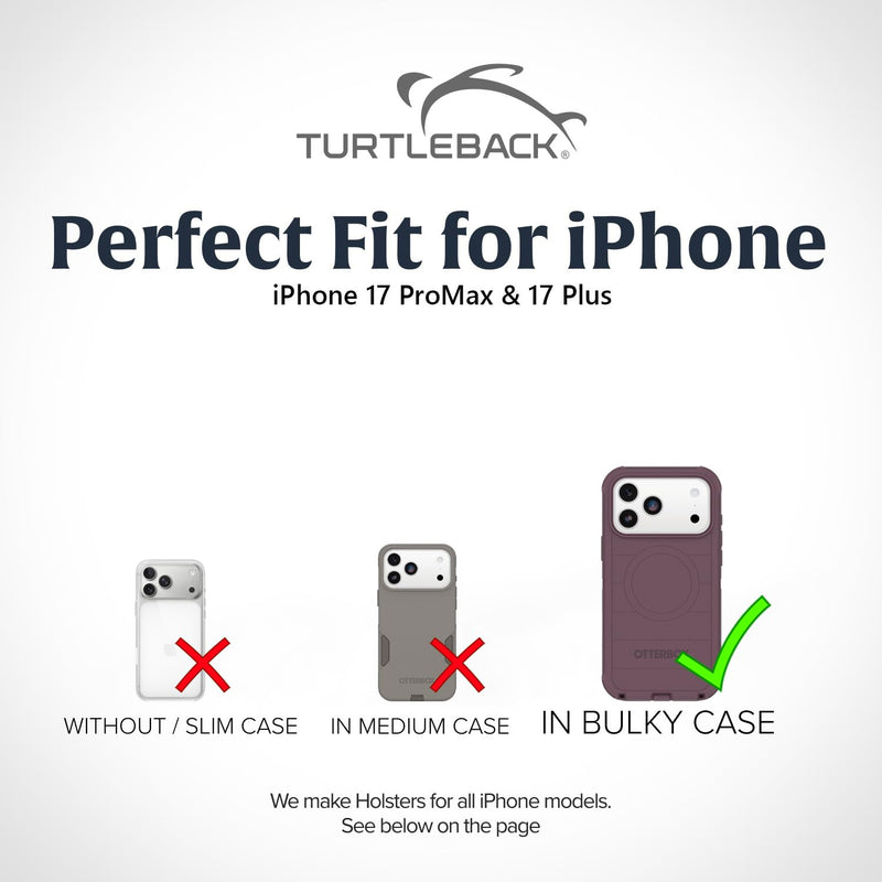 Turtleback Vertical Belt Clip Nylon for iPhone 17 Pro Max/Plus Lrg Case Fit | Heavy Duty Rotating Belt Clip Vertical - Nylon w/ HD Clip Large