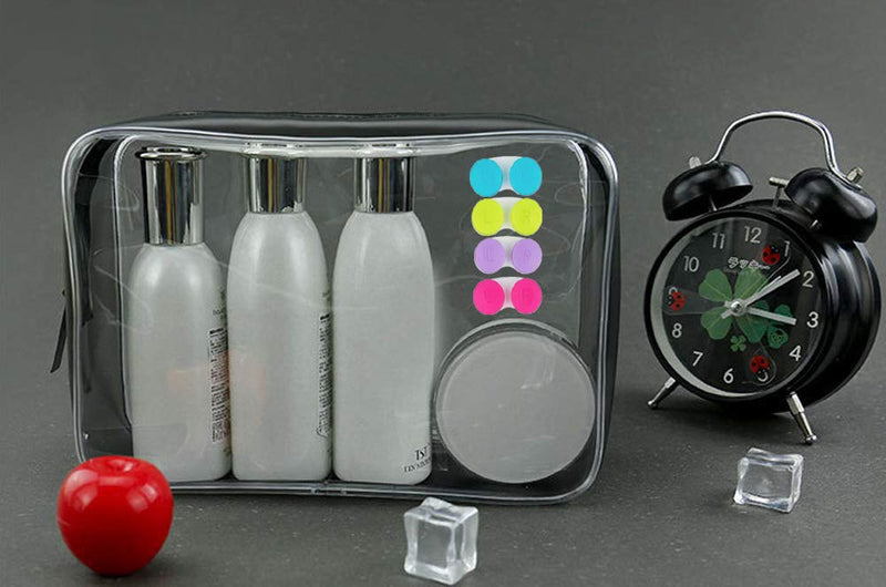 24 Pack Colorful Cute Contact Lens Case Bulk Box Holder Container Soak Storage Kit (4 Color)