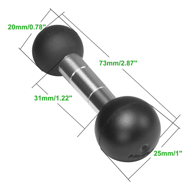 FANAUE Aluminum 25mm Ball to 20 mm Ball Adapter for Industry Standard Dual Ball Socket mounting arms Compatible with RAM Mounts B Size 1 inch Ball and Other GPS Devices with 20 mm Balls
