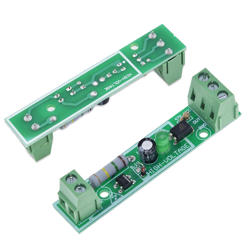 GERUI Pack of 5 1 channel 220 V AC optocoupler module/220 V optocoupler isolation microcontroller/detection of 220 V voltage presence/can be connected to PLCs, TTL level output
