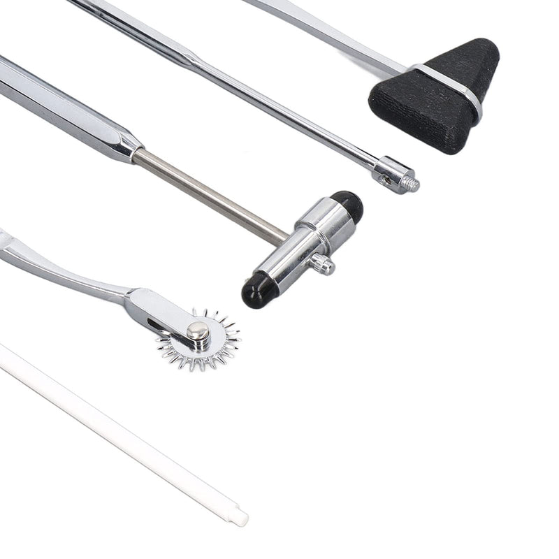 Neurological Reflex Hammer Set, 5 Pieces, Medical Neurological Hammer Set Made of Stainless Steel, Multifunctional Portable Reflex Hammer for Examination of the Nervous System