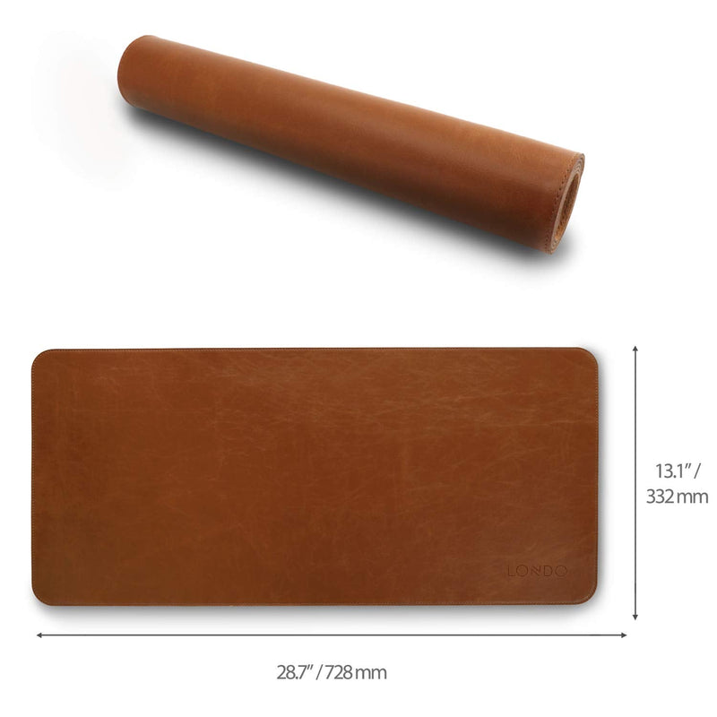 Londo Leather Extended Mouse Pad - Desk Mat Light Brown