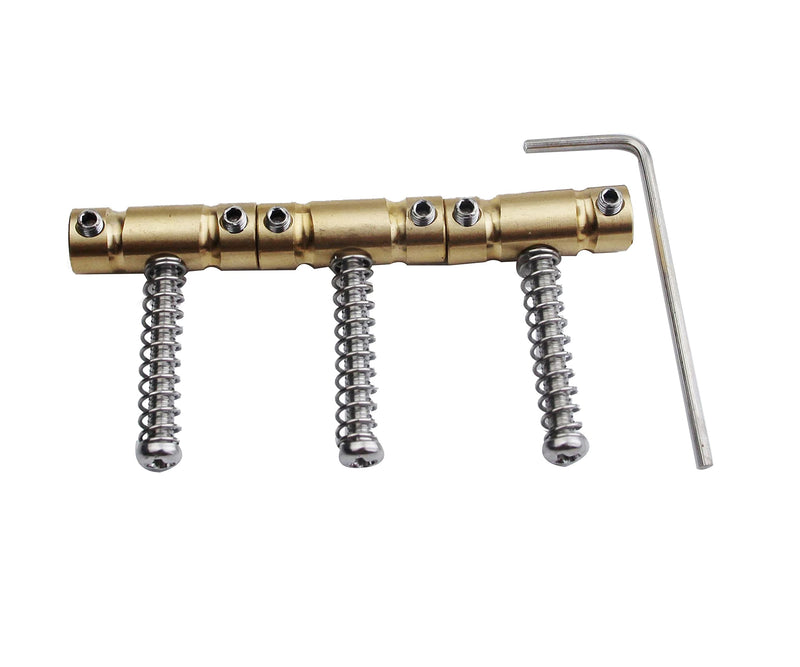 Guyker 3Pcs Guitar Bridge Saddles Brass GOTOH Saddles Set, 10.8mm In-Tune Compensated Saddle with Wrench Highgrade Replacement Part Compatible with Tele TL Guitar