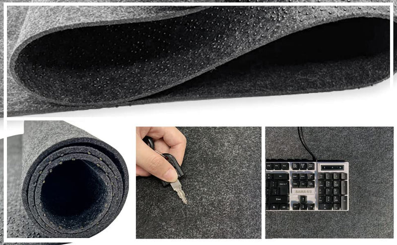 DAWNTREES Large Felt Desk Pad , 40''x16'' Full Desk Mouse Pad, Desk Pad for Keyboard ,Computer Mat for Desk ,100X40cm Felt Desk Mat for Desk Pad Protector 100x40cm Dark Grey