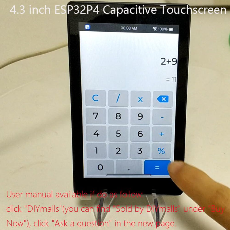 4.3 inch ESP32-P4 Display Capacitive Touchscreen IPS LCD ESP32P4 | 4.3 inch ESP32-P4 Display JC4880P443C_I_W Capacitive Touchscreen 800x480 IPS TFT LCD ESP32P4 Development Board, no Case