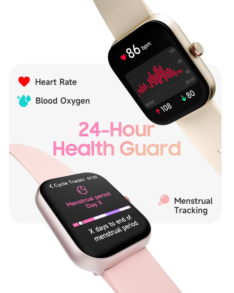 1.91" Smart Watch for Women with ALEXA, Fitness Watch for Android iOS Phone | Call Function, Message Notifications, Pedometer, IP68 Waterproof, Heart Rate, Sleep Monitor, 100 Sport Modes, 100 Watch Faces Beige