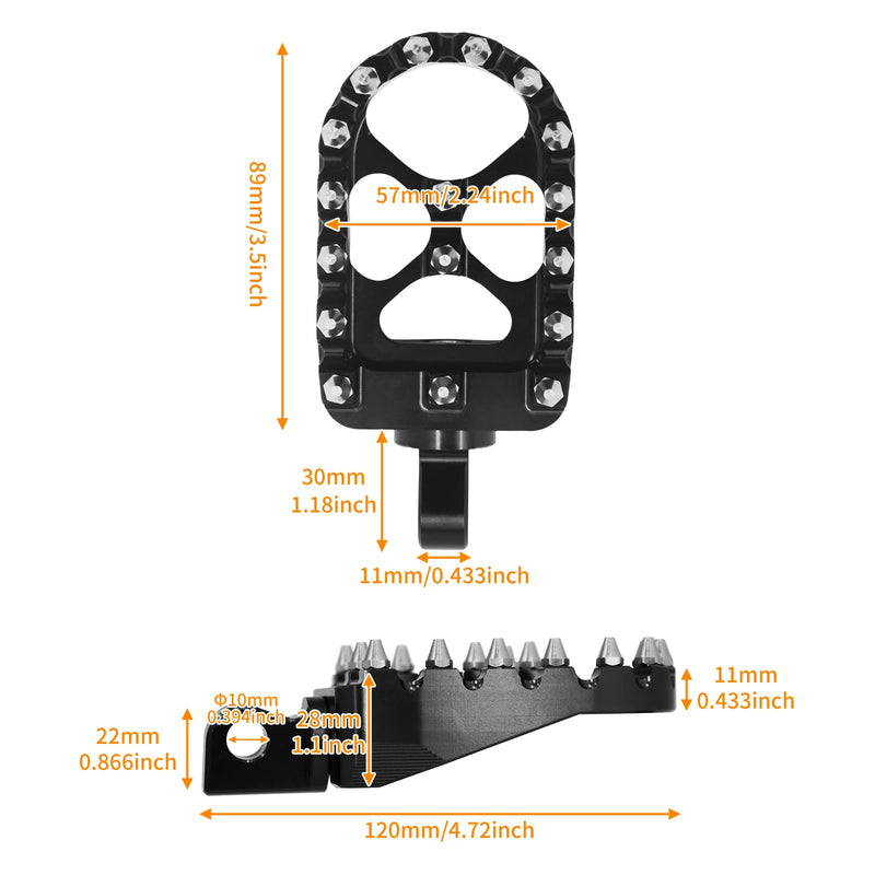 Foot Pegs MX Offroad Footpegs CNC 360° Roating Fit For Harley Sportster Iron 883 Softail Street Glide Dyna Fatboy Black Black with Cone Spikes