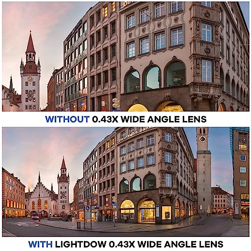 Lightdow 58MM 0.43x High-Definition Wide Angle + Macro Lens Attachment for Canon EOS Cameras - Enhance Your Photography Creativity (φ58mm) φ58mm
