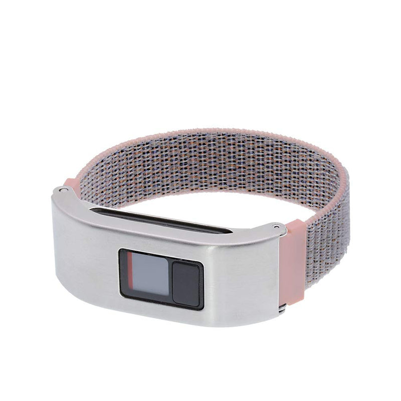 Woven Nylon Strap Compatible with vivofit 3/jr/jr2 Replacement Band Sport Mesh Watchband with Silver Metal Case (Seashell, S/4.8"-6.8") Seashell - Silver Metal Case Small (4.8"-6.8")