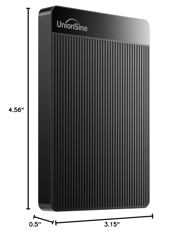 UnionSine 500GB Ultra Slim Portable External Hard Drive HDD-USB 3.0 | for PC, Mac, Laptop, PS4, Xbox one, Xbox 360-(Black) Black