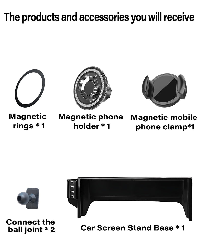 Car Phone Mount for Toyota RAV4 2022 9 inch | 2022 Toyota RAV4 MagSafe Strong Magnets Cell Phone Holder, with Portable Phone Gripper,One-Hand Operation 360° Rotation for 2022 Toyota RAV4(9 Inch)