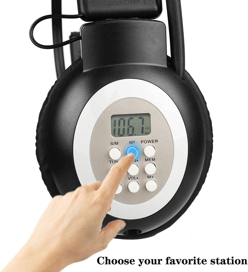 AM FM Radio Headphones, Personal Portable Radio Headset am/fm Digital with Best Reception for Jogging, Mowing, Cycling, Meeting, Powered by 2 AA Batteries (Not Included)…… am/fm headphones