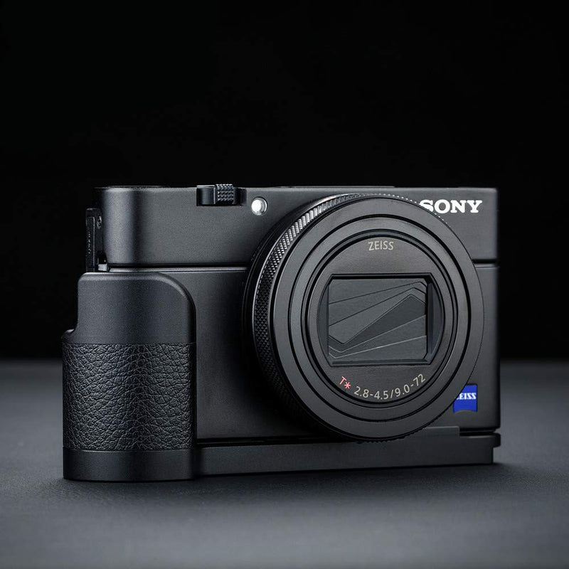 JJC Metal Hand Grip for Sony RX100 & Mark VI VA V IV III II (RX100 M6 M5A M5 M4 M3 M2) Anti-Slip Holder, w/Battery Memory Card Compartment Opening & Speaker Hole, Replace Sony AGR2 Attachment Grip for Sony RX100 Series