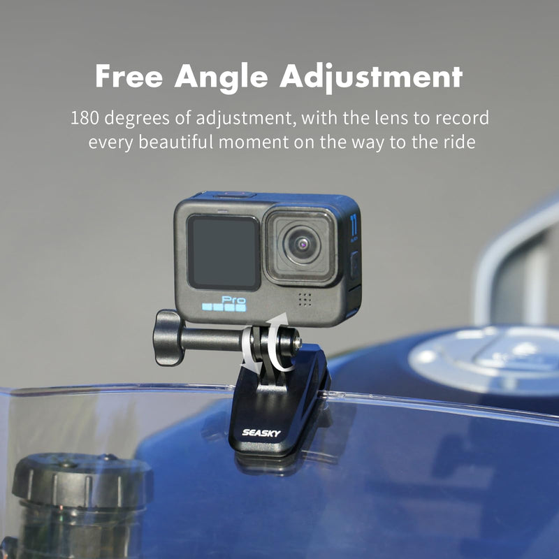 [AUSTRALIA] - SEASKY M01 Motorcycle Motorbike Windscreen Clamp Mount Accessories for Gopro Hero 13 12 11 10 9 8 7 DJI Action 6 5 4 3 for insta360 X5 X4 X3 X2 X RS Sports Action Camera Aluminum Alloy 