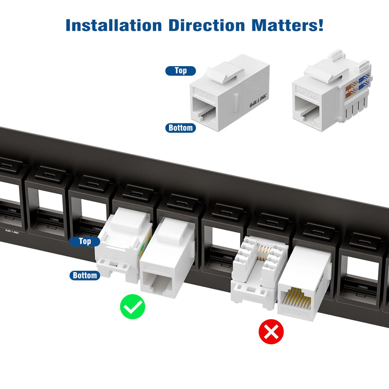 Iwillink 12 Port Blank Keystone Patch Panel with (6-Pack) Blank Keystone Jack Inserts, Wall Mount, Included 89D Bracket, Vertical or Horizontal Installation
