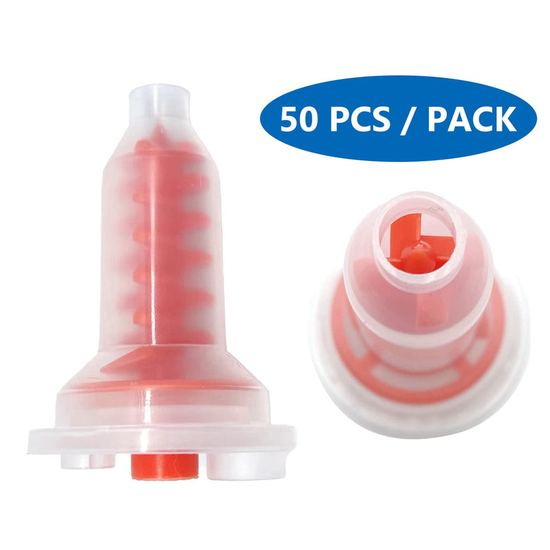 [AUSTRALIA] - Dental Impression Mixing Tips, YOUYA DENTAL 50pcs Dental Intra Oral Tips for Dentistry Materials Mixing Tube Disposable Silicone Rubber Head Lab Products - Pink Large 50Pcs NT7055-Red 
