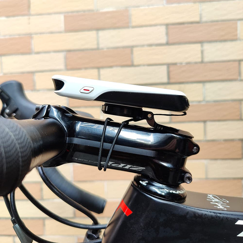Out Front Bike Stem Mount for Garmin Edge Wahoo Elemnt Bryton Rider Stages Dash Hammerhead Karoo Road Mountian Adjustable Handlebar Mount (Black) Black with stem cap
