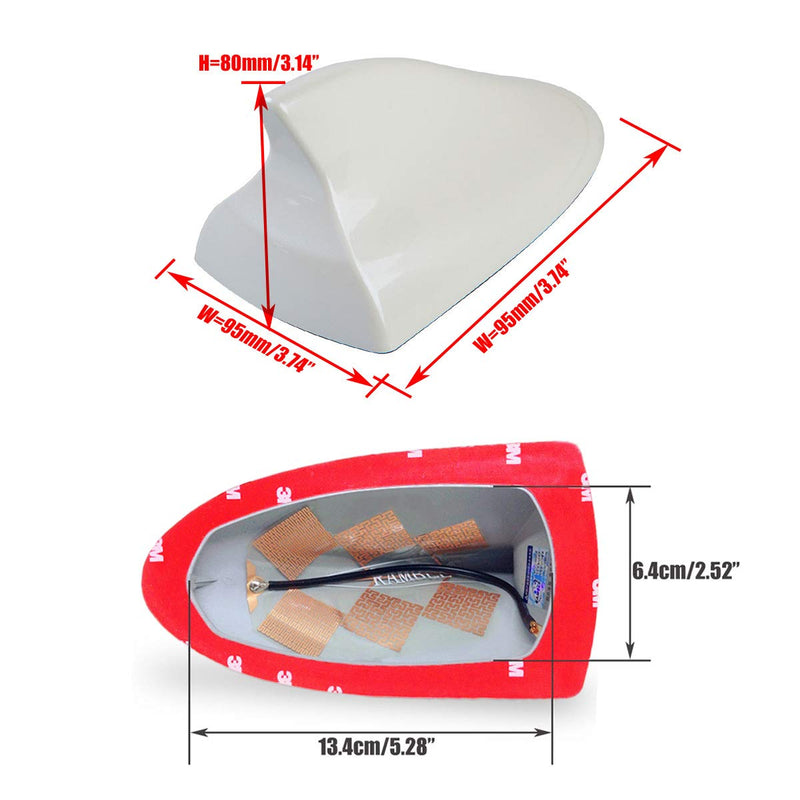 Ramble- Shark Fin Antenna, Utility Model Patented Production, Auto Exterior Parts, Car SUV Aerial Accessories, Antennas for Subaru XV and Forester (Advanced Style, Pearl White) Advanced Style