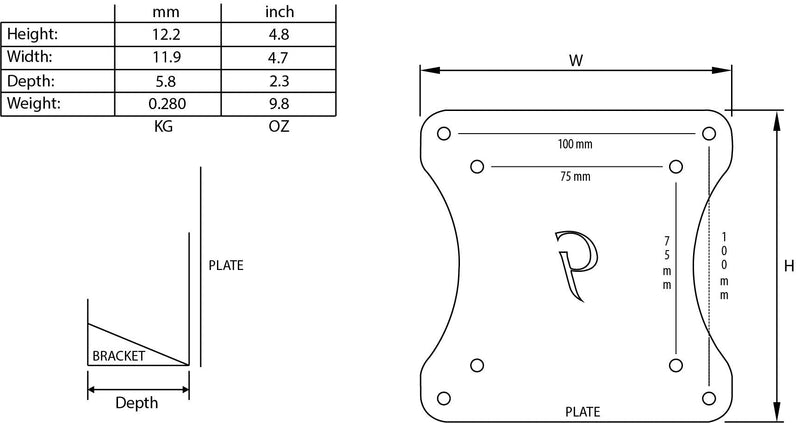 Gladiator Joe Monitor Arm / Mount VESA Bracket Adapter Wall Mount Compatible with Dell SE2717H, SE2717HX, SE2717HR - Gladiator Joe - 100% Made in North America