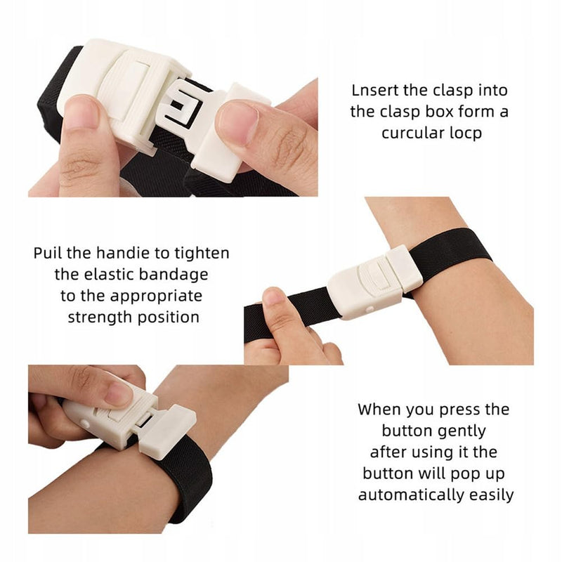 Vein Congestion, Tourniquet, Storage Hose, Tourniquet with Closure System with Instant Release, Tourniquet Medical, for Medical Emergency, Nurse, First Aid, Outdoor Black+blue