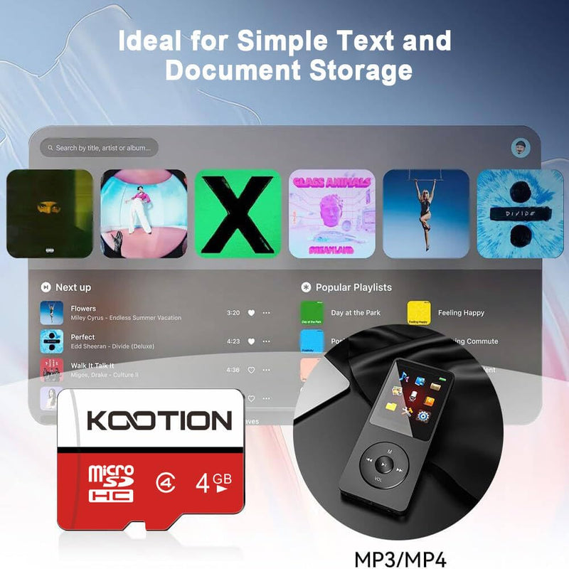 [AUSTRALIA] - KOOTION 4 GB Micro SD Cards 5-Pack, Class 4 MicroSD Flash Memory Card, C4, TF Card with Adapter for MP3/MP4/Old Phones 