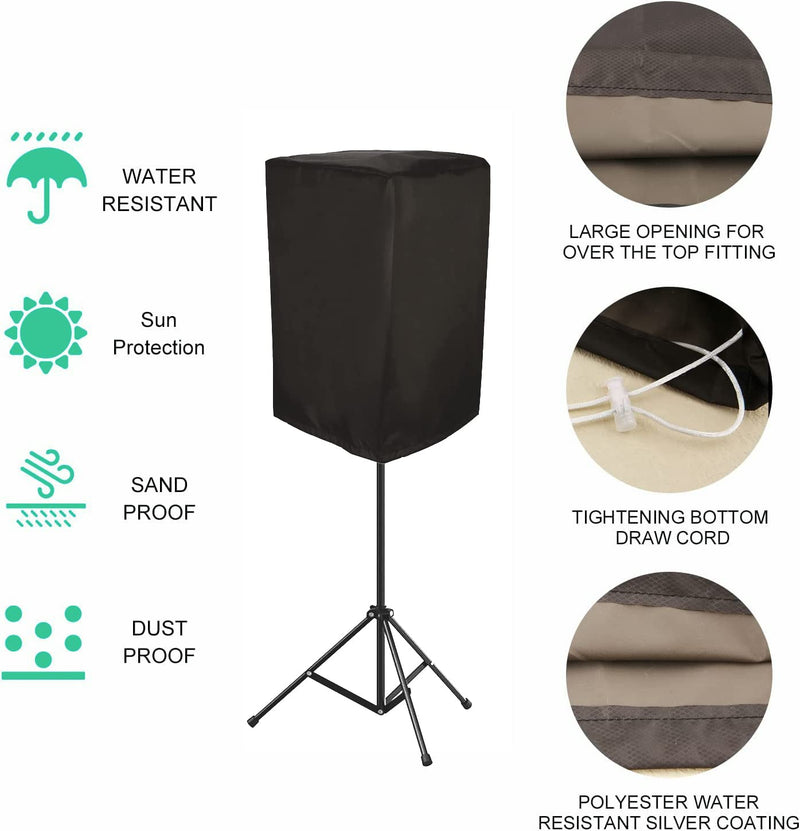 15 Inch Outdoor Speaker Covers for PA/DJ Powered Speaker, Upright Powered Speaker Cover, Protective Cloth Cover Bag for Audio, Sand Proof Dustproof Waterproof Protection Bag, 50 UV Protection 15 Inch