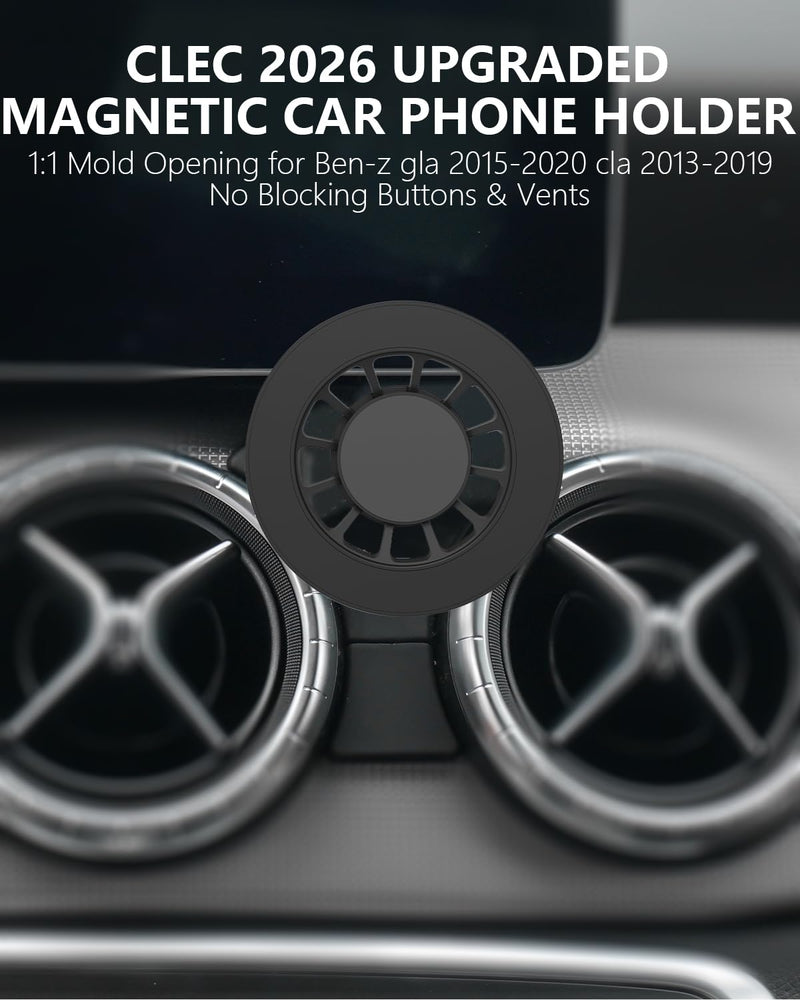 CLEC Car Phone Holder for Mercedes-Benz 2015-2020 GLA-Class 2013-2019 CLA-Class for Magsafe Car Phone Holder 360° Rotatable 【20 Strong Magnetic】 Air Vent Holder Stand for Magsafe Case,All Smartphones