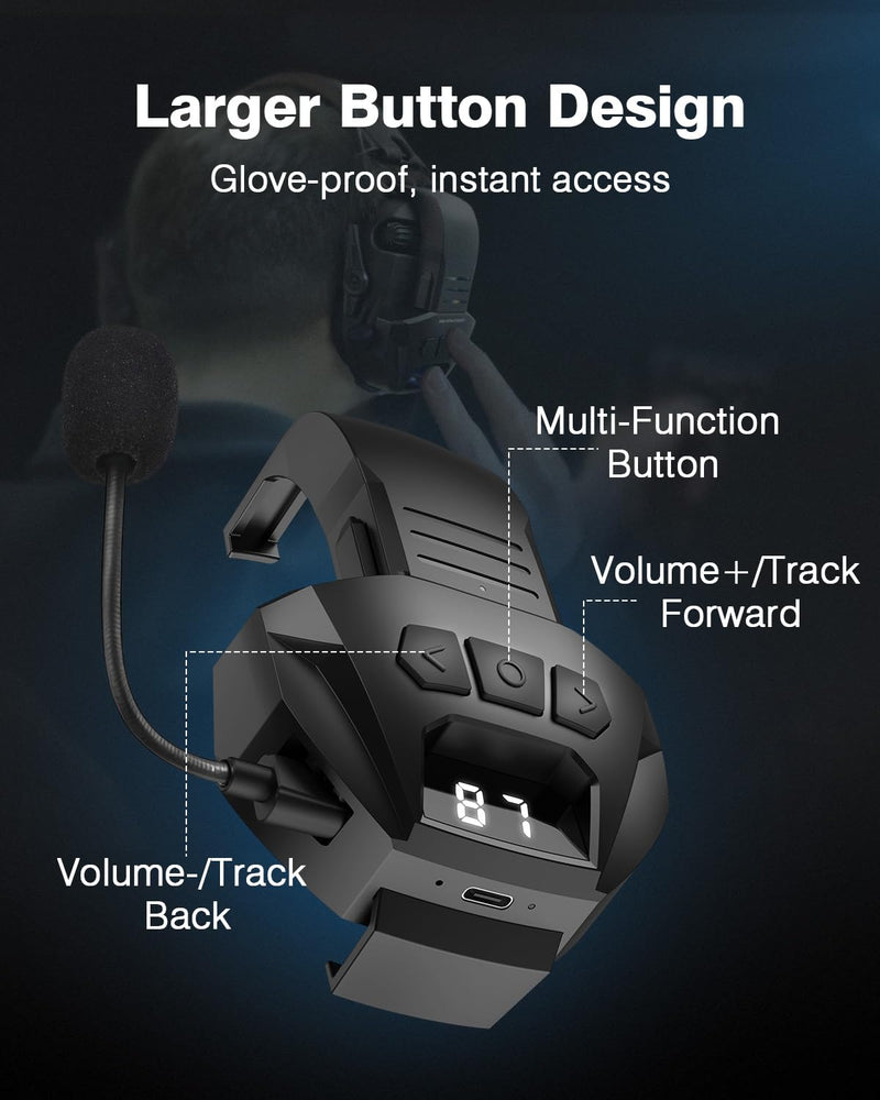 Qozybuds Wireless Bluetooth 5.4 Adapter for Walker's Earmuffs, Portable Receiver for Walker's Razor Slim, Hands-Free Calling