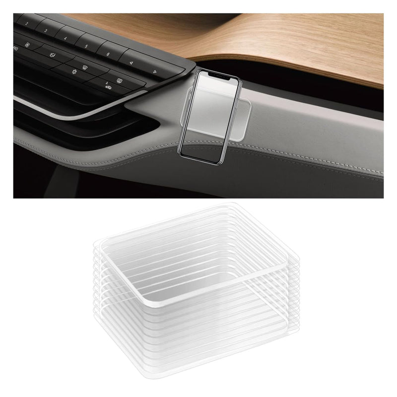 10 Pack Sticky Gel Pads, Traceless Clear Double Sided Gripping Pads, Washable Reusable Super Adhesive Pad, Anti Slip Pad Holder Mat for Car Dashboard Cell Phone Home Office Walls