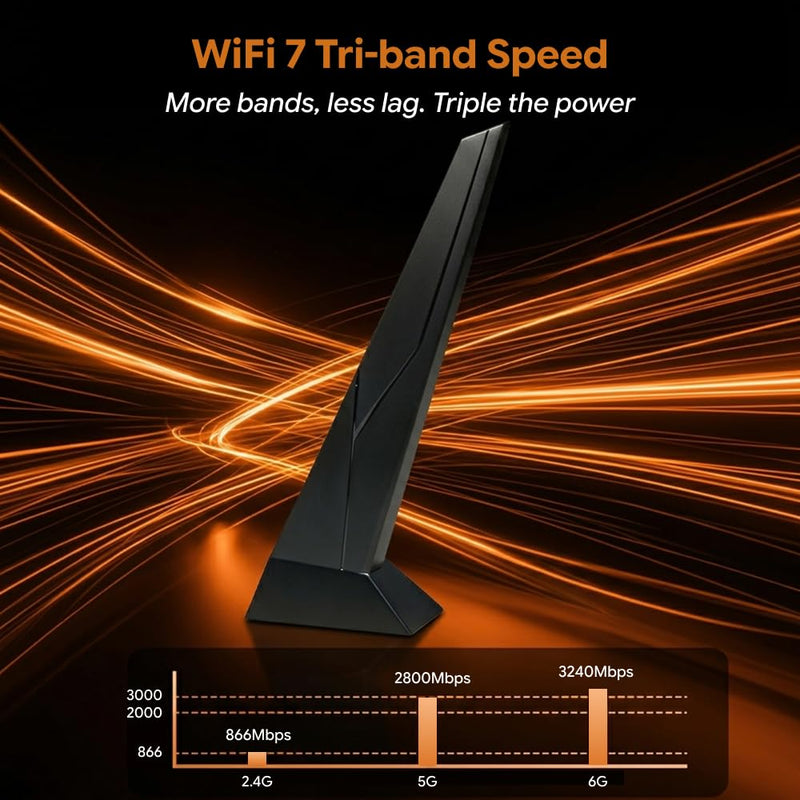 High Gain 9DBI WiFi 7 6e Antenna Magnetic Base with New Interface for MSI X870 B850 Z890 Motherboard Replaceable Dual Band EZ Connector Wi-Fi 7 Antennas for Gaming PC Desktop Computer