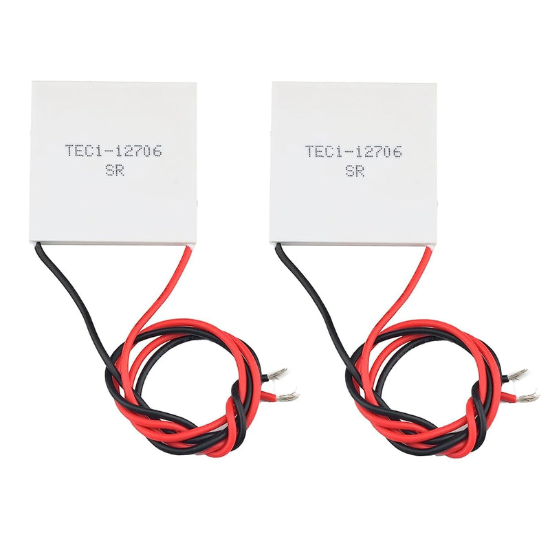 2 Pcs TEC1-12706 Peltier Cooling Module Semiconductor Cooling Tablets with 5g Thermal Paste Heatsink Thermoelectric Cooler Kit 2 pieces Peltier cooling module + 1 piece thermal pastes