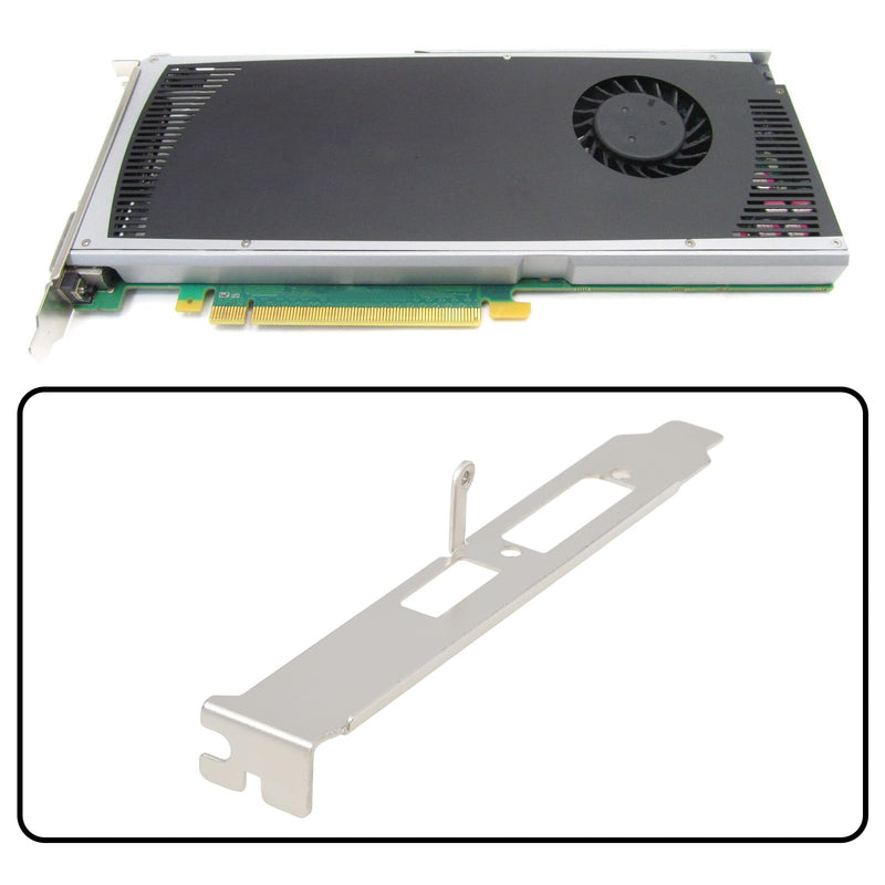 2X Full Height GPU Bracket with Screws Compatible with NVIDIA Quadro 410 K600 K620 K420 Single Slot ATX Steel Silver 2