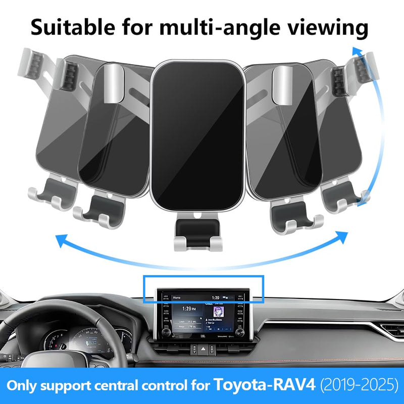 Car Phone Holder for Toyota RAV4 2019 2020 2021 2022 2023 2024 2025 [ 7/8/9 inch Touch Screen ]Auto Interior Accessories Best Cell Phones Mount Cellphone Mobile Cradle Charging Navigation Stand for 2019-2025 Toyota RAV4 7/8/9-inch Screen