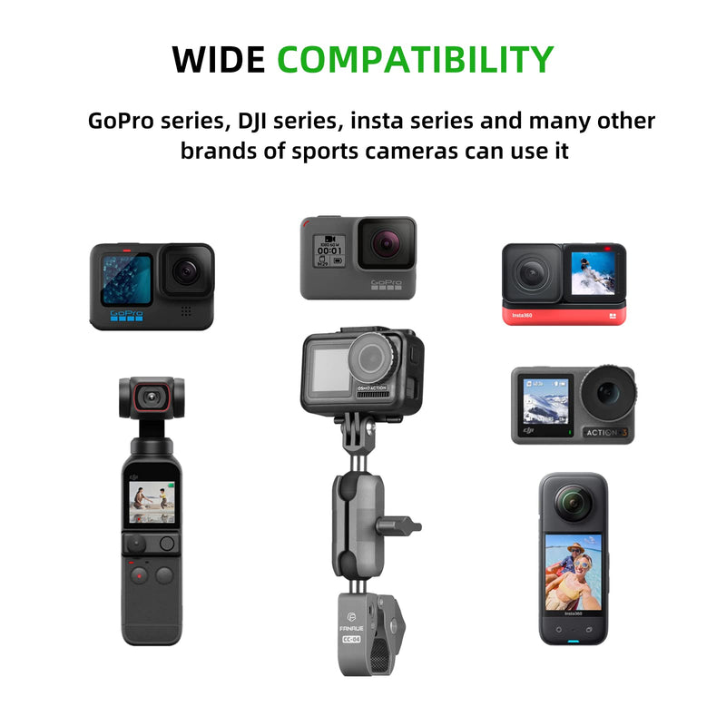 [AUSTRALIA] - FANAUE Super Clamp Camera Mount,Action Camera Mount,Monitor 360° Ballhead Magic Arm Double Ball Head Adapter (GB-01T) GB-01T 