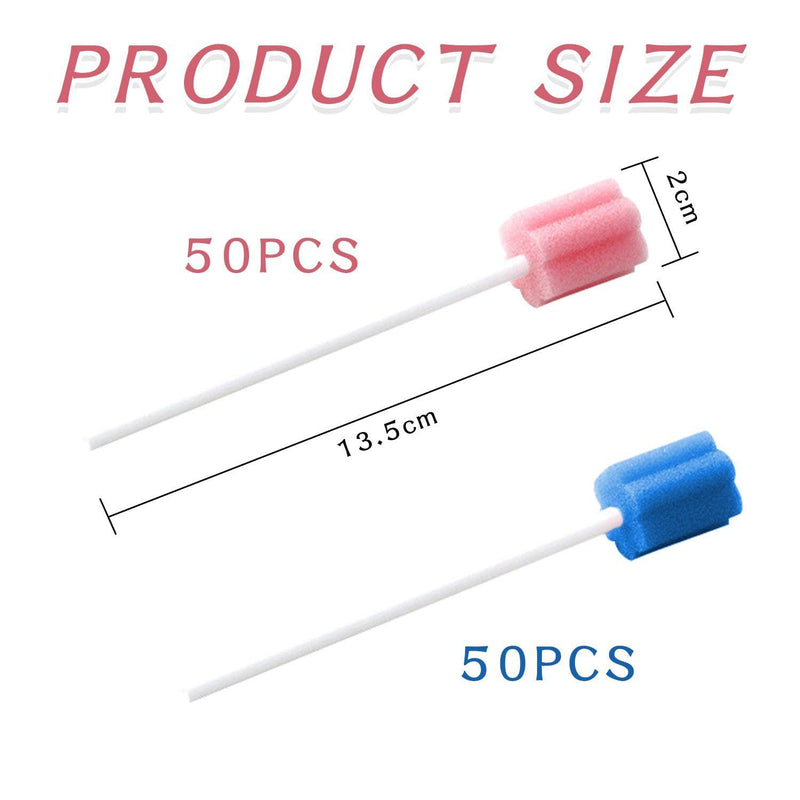 [AUSTRALIA] - Pack of 100 Sponge Sticks, Oral Care Sponge Sticks, Dental Cleaning Sponge Sticks, Portable Mouth Sponge Sticks, Sponge Sticks for Children and Adults 
