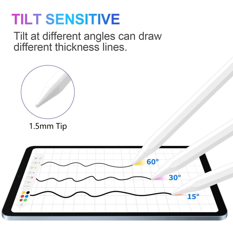 Stylus Pen for iPad with Palm Rejection, Active Pencil for (2018-2022) Apple iPad Pro (11/12.9 Inch), iPad Air 3rd/4th/5th Gen, iPad 9th/8th/7th/6th Gen, iPad Mini 5th/6th Generation