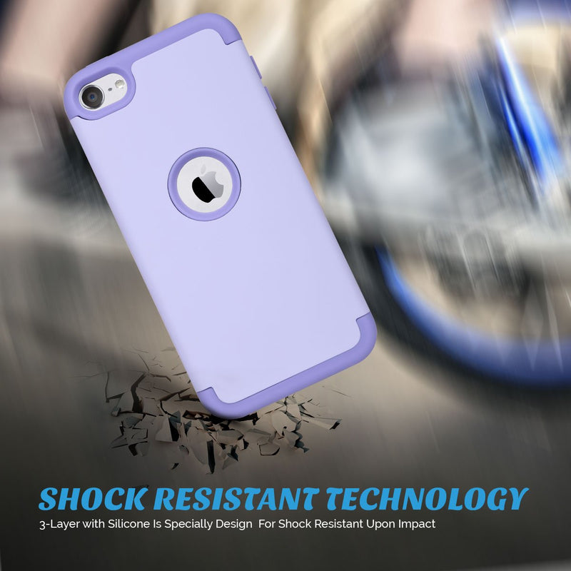 ULAK Compatible with iPod Touch 7 Case, iPod Touch 6 Case, iPod Touch 5 Case, Heavy Duty High Impact Knox Armor Case Cover for iPod Touch 5th/6th/7th Generation, Purple